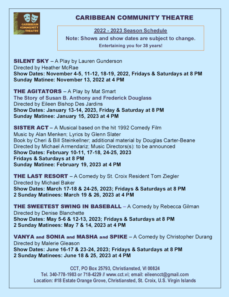Caribbean Community Theater Schedule